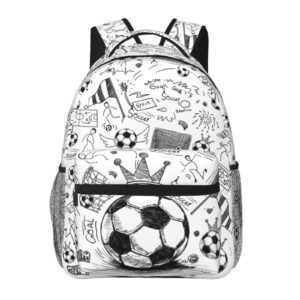 ruvnsr soccer backpack 16 inch football school backpacks 3d print lightweight ball bookbag casual sport daypack travel bag for kids girls boys men gifts