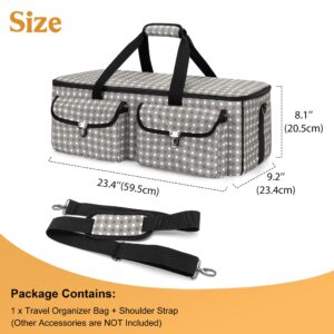 YARWO Double/Triple Slow Cooker Travel Bag (23.4L x 9.2W x 8.1H), Portable Slow Cooker Carrier Case with Shoulder Strap and Multi Pockets for Kitchen Appliance Machine and Accessories, Gray