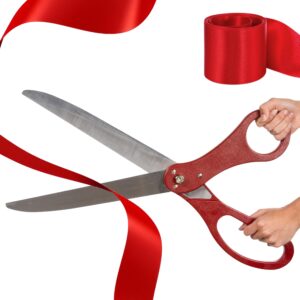 red ribbon cutting ceremony kit – 25" giant scissors for ribbon cutting ceremony kit giant ribbon cutting giant scissors ceremony with red ribbon grand opening ribbon and scissors for special events