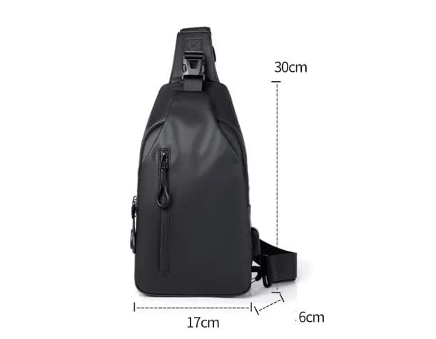 RIYUNE Waterproof Shoulder Bag Hiking Daypacks Crossbody Backpack Multipurpose Cross Body Chest Bag Waterproof Sling Bag (Black)