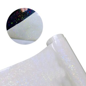 bleidruck 12" x 20 ft stars holographic sticker paper clear rainbow self adhesive waterproof transparent overlay film holographic laminate film