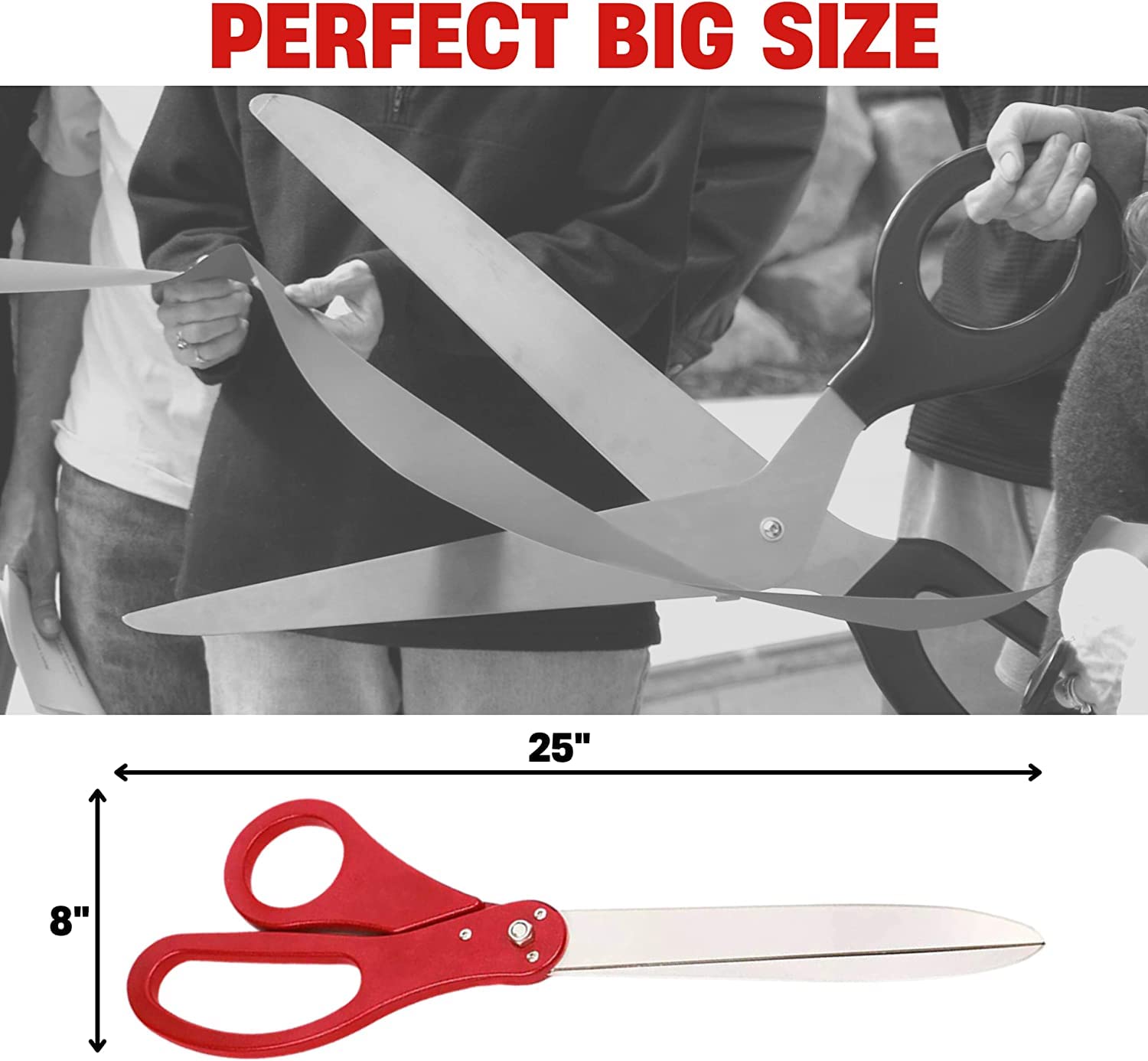 25" Giant Scissors for Ribbon Cutting Ceremony Big Ribbon Cutting Scissors for Special Events and Ceremonies Heavy Duty Scissors Giant Ribbon Cutting Scissors for Inauguration Ceremonies Special Event