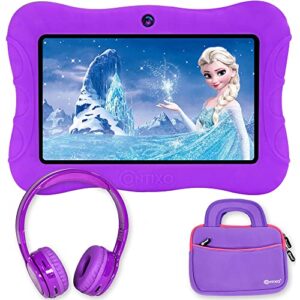 contixo 7 inch kids learning tablet bundle - 2gb ram 32gb storage, bluetooth, android 10, dual cameras, parental control, kids bluetooth headphone & tablet bag
