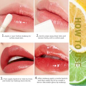 Easilydays Lemon Moisturizing Lip Oils, Mini Capsule Hydrating Lip Gloss, Daytime Refreshing Lip Balm Lip Care Serum, Lightweight Long Lasting Lip Glow Oil, Non-Sticky Shine Primer (Yellow)