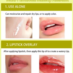 Easilydays Lemon Moisturizing Lip Oils, Mini Capsule Hydrating Lip Gloss, Daytime Refreshing Lip Balm Lip Care Serum, Lightweight Long Lasting Lip Glow Oil, Non-Sticky Shine Primer (Yellow)