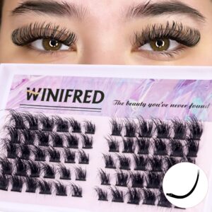 individual lashes cluster flat lashes mink eyelashes extension d curly false eyelashes natural look wispy fake lashes diy at home 10mm-18mm cluster lashes by winifred