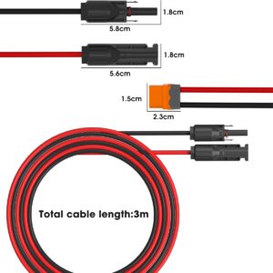 WININMETA 10Ft 12AWG Solar Power Charge Extension Cable to XT60i Solar Connector to XT60i Adapter Cable for Solar Panel to LiFePO4 Battery RV Portable Power Station Solar Generator DC500V 30A