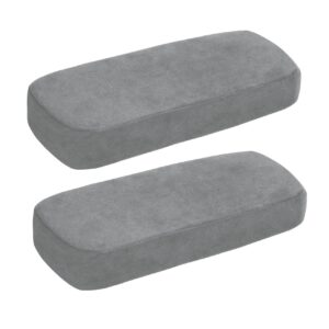 rulaer new ergonomic office chair arm pads super soft gaming chair accessories gel non-slip cover removable washable kids memory foam pillow-help relieve elbow fatigue(set of 2) (velvet,gray)