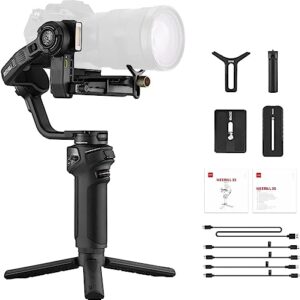 zhiyun weebill 3s gimbal stabilizer for dslr and mirrorless camera, professional video stabilizer for sony canon nikon panasonic fujifilm built-in led fill light support pd fast charge