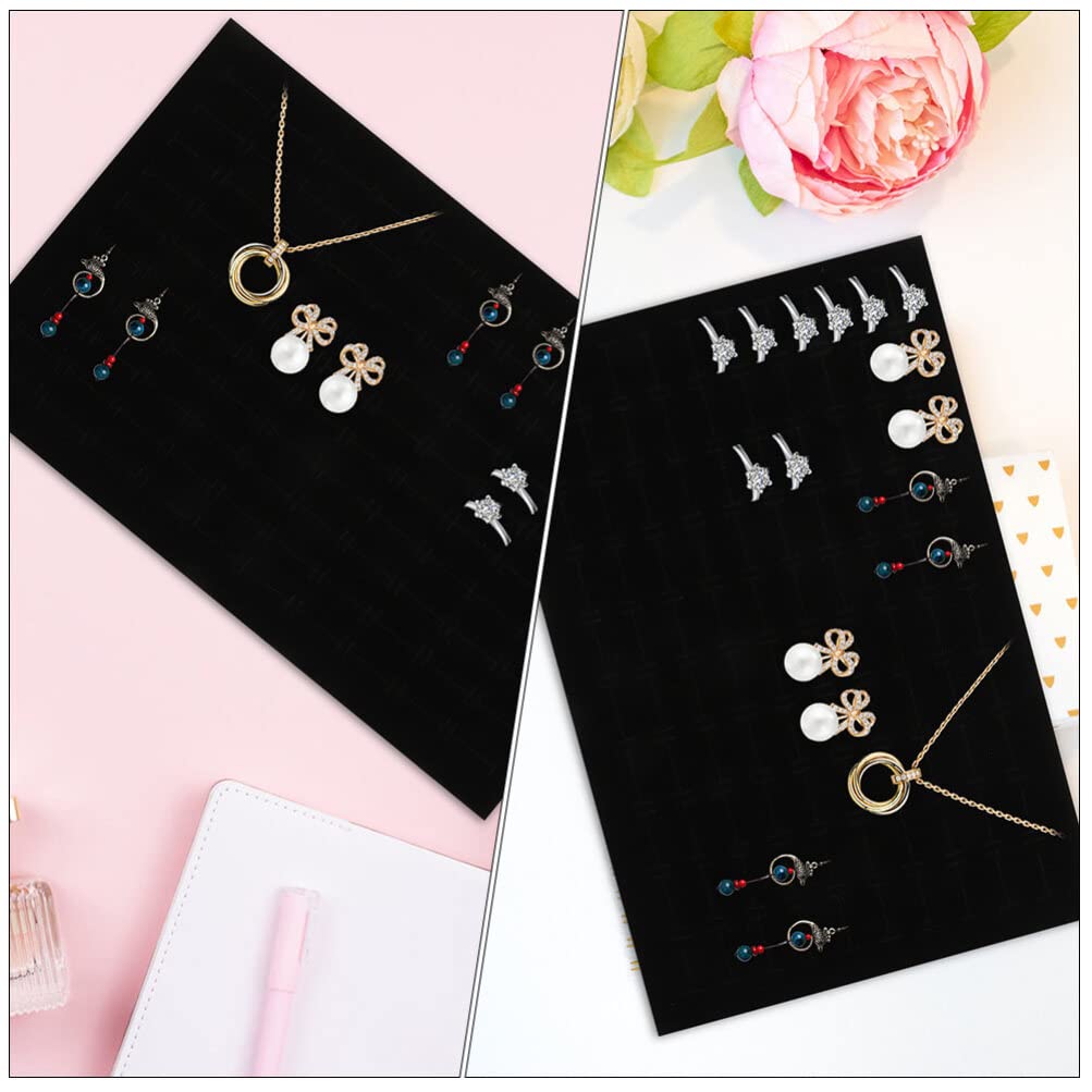 NOLITOY Velvet Hangers 3pcs Jewelry Display Trays Velvet Ring Insert Sponge Pads Earring Organizer Foam Necklace Box for Home Shop Pendant Necklaces Velvet Jewelry Tray