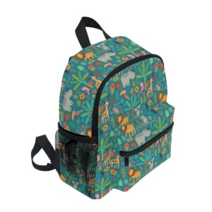 CHIFIGNO Toddler Backpack Jungle Animals Lion Koala School Backpack Mini Backpacks for Girls Boys Kindergarten Elementary Junior Primary