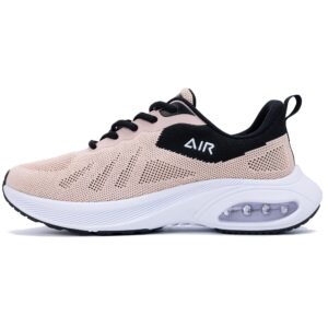 women's running shoes air tennis athletic fashion sneakers lightweight walking gym jogging sport workout shoes blackpeach us 10.5