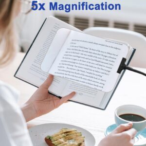 4X Magnifying Glass for Reading, 10"x6.5" Hands Free Magnifier with Stand, Large Full Page and Flexible Gooseneck for Senior Low Vision and Macular Degeneration When Sewing, Needlepoint, Reading