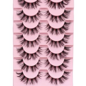 Fyonas Lash Clusters Cat Eye Lashes Lash Extension Wispy False Eyelashes 7 Pairs 3D Faux Mink Lashes Fluffy&Volume Lashes Pack | Lash Clusters 06