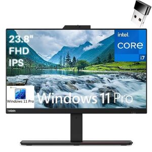 lenovo thinkcentre m90a 23.8" fhd aio business all-in-one desktop, intel octa-core i7-10700 up to 4.8ghz, 16gb ddr4 ram, 512gb pcie ssd, wifi adapter, ethernet, windows 11 pro, broag mouse pad