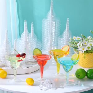 72 Pcs Plastic Margarita Glasses 8 oz Plastic Margarita Cups Mexican Theme Plastic Cocktail Glasses Shatterproof Disposable Cups Cocktail Cups for Cinco De Mayo Fiesta