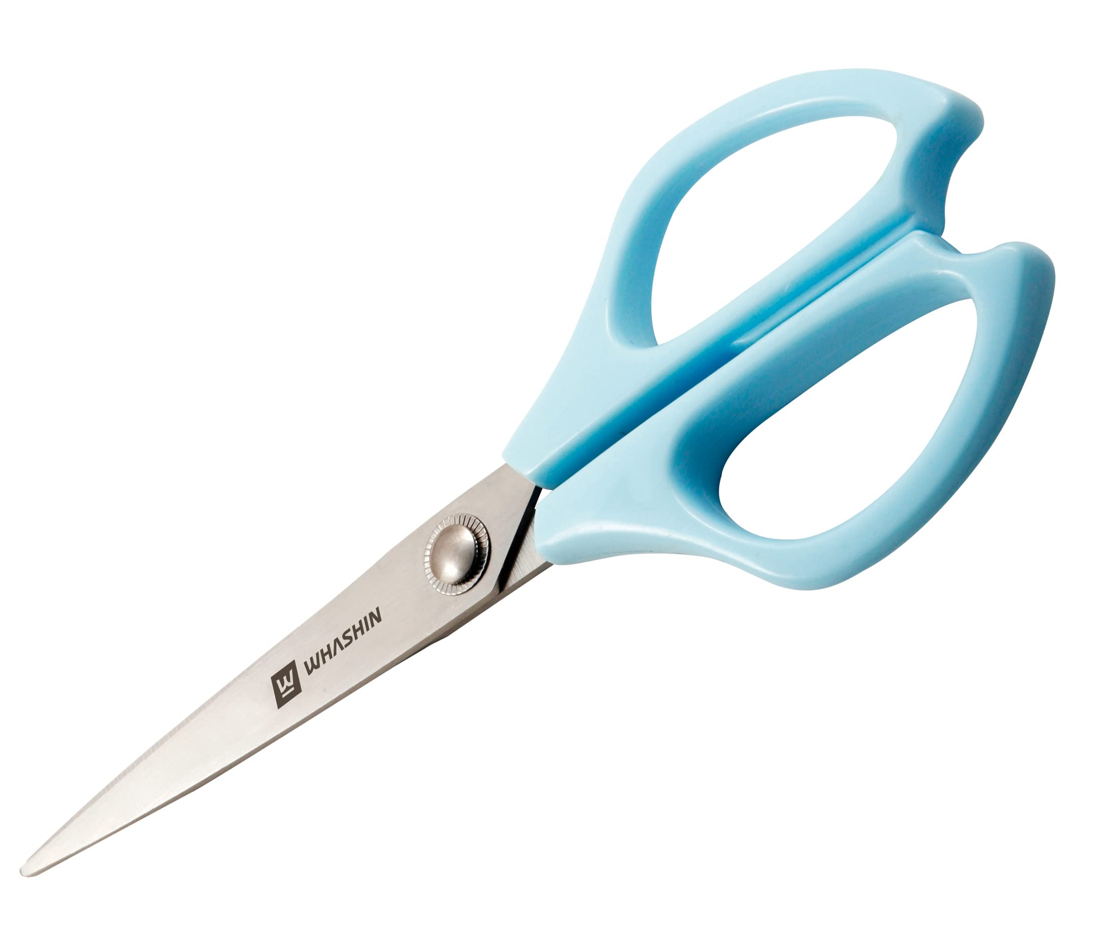 WHASHIN Scissors (737) - Multipurpose, Ultra Sharp Blade Shears, Softgrip, Stainless Steel Sewing, Comfort TPR Grip, Crafting Scissors for Office and Home (White)