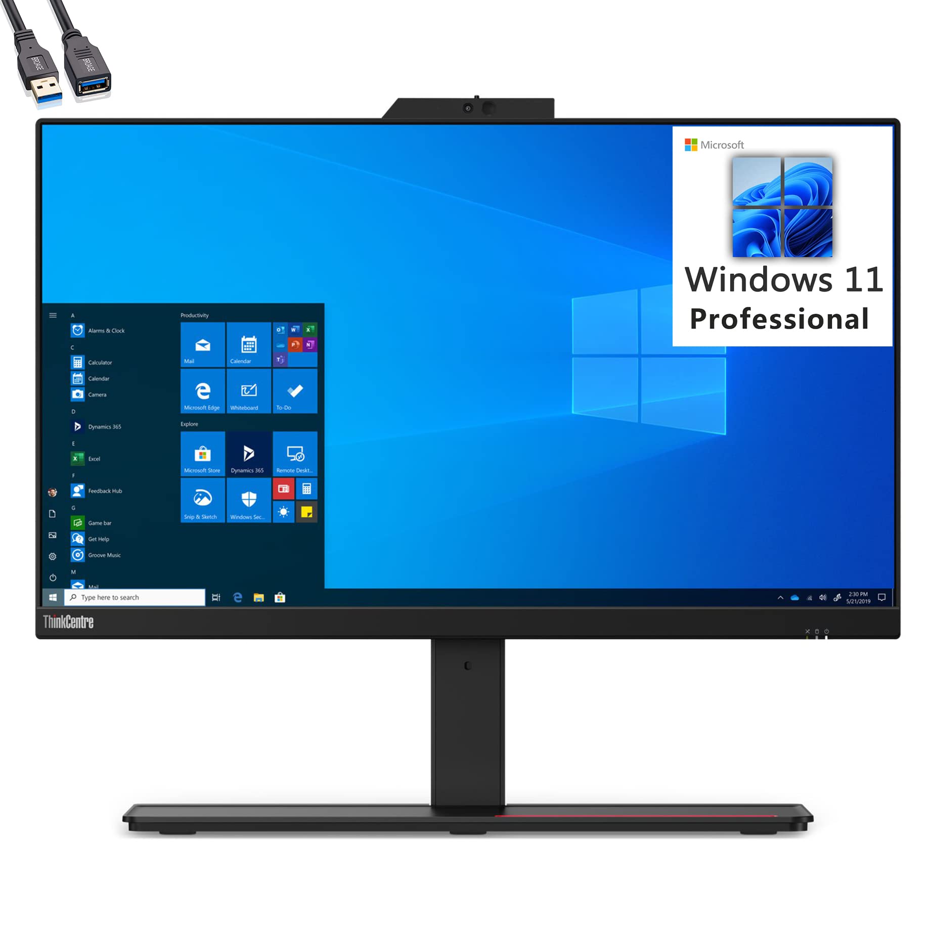 Lenovo ThinkCentre M90a 23.8" FHD AIO Business All-in-One Desktop, Intel Octa-Core i7-10700 up to 4.8GHz, 16GB DDR4 RAM, 1TB PCIe SSD, DVDRW, WiFi 6, Bluetooth 5.1, 1080P IR Webcam, Windows 11 Pro