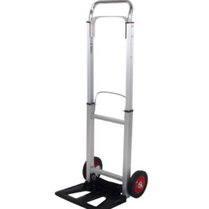 Aluminum Hand Truck Heavy Duty Hand Truck Dolly Cart Foldable Hand Cart 220 lb Capacity with 2 Elastic Ropes Telescoping Handle Handing Truck for Delivery Carrying (220lbs/2 Wheels)