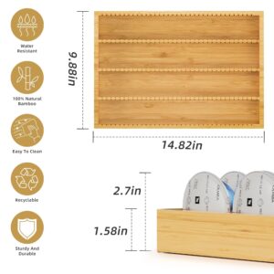 MinBoo Bamboo Coffee Pod Storage Holder Drawer Insert for Counter Compatible Nespresso Vertuo Vertuoline Capsules for Kitchen, Home, Office, Coffee Station