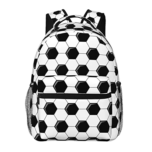 RUVNSR Soccer Backpack 16 Inch Large Capacity 3D Print Soccer Ball Sport Casual Daypack Travel School Bag Gym For Gifts Girls Boys Kids Adults