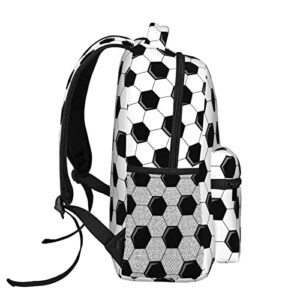 RUVNSR Soccer Backpack 16 Inch Large Capacity 3D Print Soccer Ball Sport Casual Daypack Travel School Bag Gym For Gifts Girls Boys Kids Adults