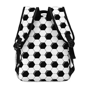 RUVNSR Soccer Backpack 16 Inch Large Capacity 3D Print Soccer Ball Sport Casual Daypack Travel School Bag Gym For Gifts Girls Boys Kids Adults