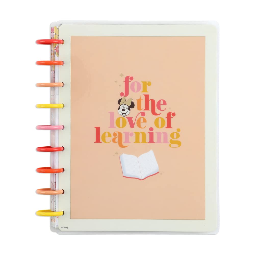 Happy Planner Disney 12-Month Teacher Planner, July 2023–June 2024, Daily, Weekly, and Monthly Disc-Bound Pages, Vertical Layout, Sunny Minnie Theme, Classic Size, 7 Inches by 9 1/4 Inches