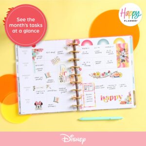 Happy Planner Disney 12-Month Teacher Planner, July 2023–June 2024, Daily, Weekly, and Monthly Disc-Bound Pages, Vertical Layout, Sunny Minnie Theme, Classic Size, 7 Inches by 9 1/4 Inches