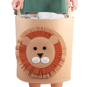 foldable animal toy storage/box/bin/bucket/chest/basket/organizer for kids (14.57"x 11.81"x 11.81" inch) (lion)