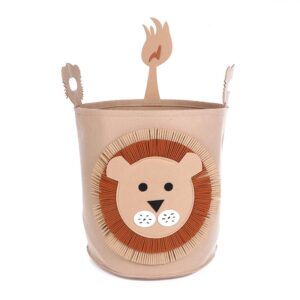 Foldable Animal Toy Storage/Box/Bin/Bucket/Chest/Basket/Organizer For Kids (14.57"x 11.81"x 11.81" inch) (Lion)