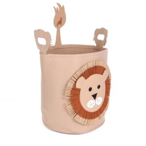 Foldable Animal Toy Storage/Box/Bin/Bucket/Chest/Basket/Organizer For Kids (14.57"x 11.81"x 11.81" inch) (Lion)