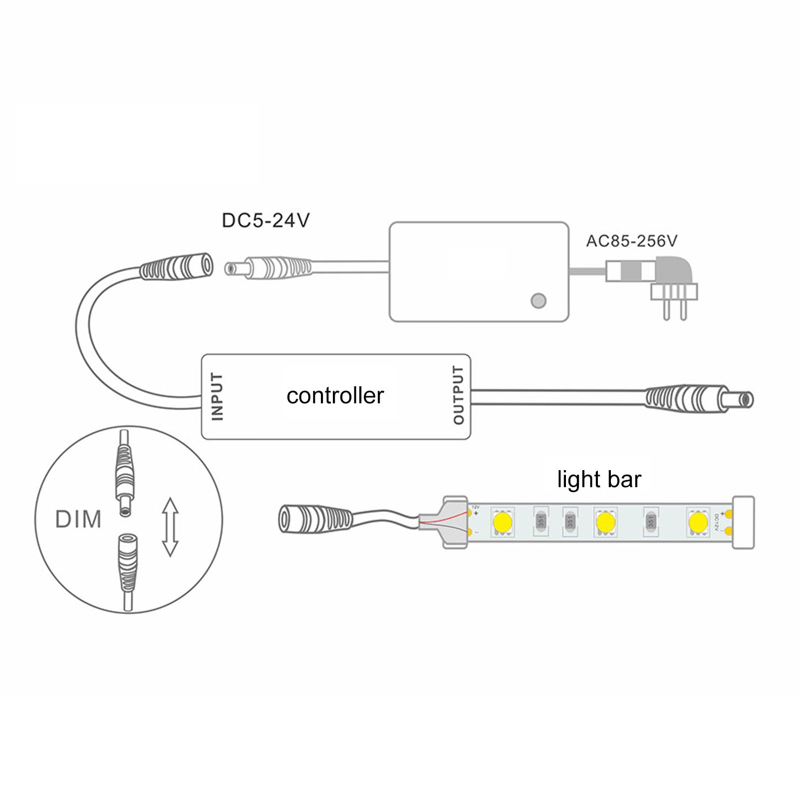 Mini RF Dimmer Controller LED Controller 14 Key Remote Control LED Dimmer Controller for Household KTV