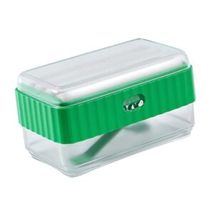 soap box, decorative soap tray lathering storage for hotel (green)