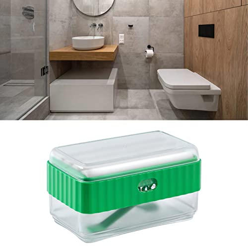 Soap Box, Decorative Soap Tray Lathering Storage for Hotel (Green)