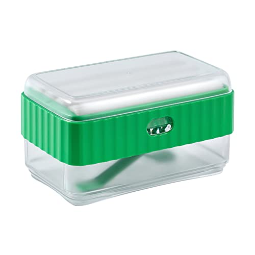 Soap Box, Decorative Soap Tray Lathering Storage for Hotel (Green)