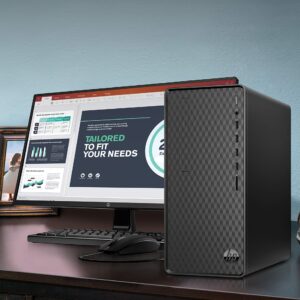 HP Newest Premium Desktop, AMD Ryzen 5 5600G Processor, 32 GB RAM, 1 TB SSD Storage, Windows 11 Pro, High Speed Performance, Computer, 8 USB Ports, for Business, Study, Videos, and Gaming