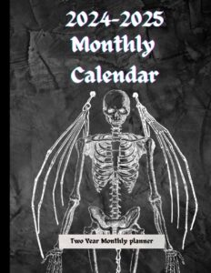 skeleton goth 2024-2025 monthly planner: two-year monthly calendar schedule organizer january 2024 through december 2025
