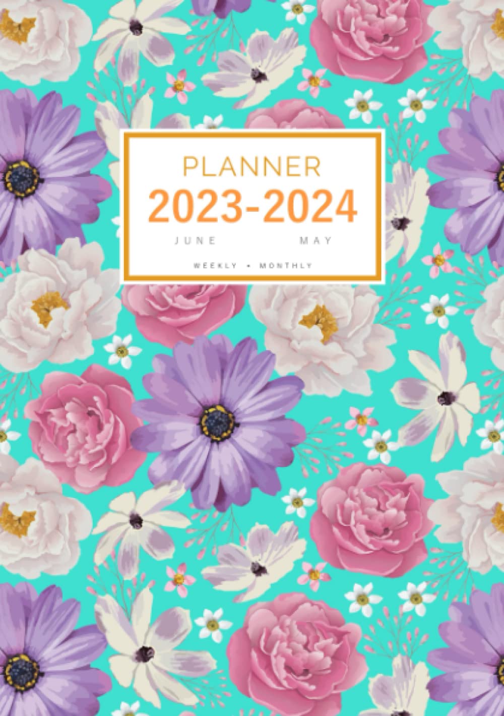 Planner 2023-2024: A5 Weekly and Monthly Organizer from June 2023 to May 2024 | Fantasy Paisley Mandala Design Turquoise