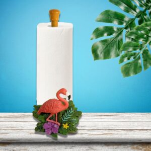 paper towel holder with tropical flamingo freestanding countertop exoctic island-inspired style décor