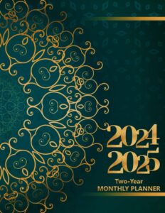 2024 2025 two-year monthly planner: 2 years large calendar organizer from january 2024 to december 2025 with mandala cover