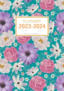 planner 2023-2024: a5 weekly and monthly organizer from june 2023 to may 2024 | fantasy paisley mandala design teal