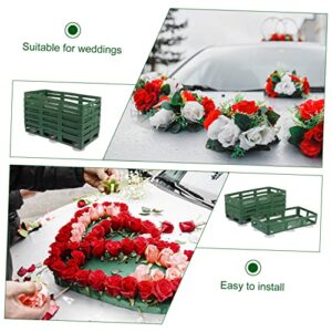 Abaodam Wedding Car Decoration Suction Cup Rectangular Tray Wedding Decor Garland for Table Floral Cage Large Flower Cage Holder Flower Mud Tray Floral Foams Disc Wedding Flower Tray 6pcs