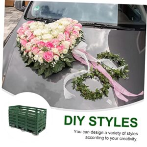 Abaodam Wedding Car Decoration Suction Cup Rectangular Tray Wedding Decor Garland for Table Floral Cage Large Flower Cage Holder Flower Mud Tray Floral Foams Disc Wedding Flower Tray 6pcs