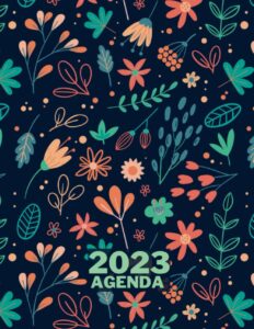 agenda 2023: a4 - planificador español , semana vista 12 meses - calendario semanal - diario regalos - flores (spanish edition)