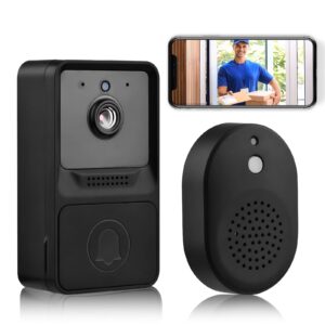 hombasing doorbell camera, video doorbell with chime, night vision, cloud storage, 1080p hd, 2-way audio, rechargeable battery, cloud storage