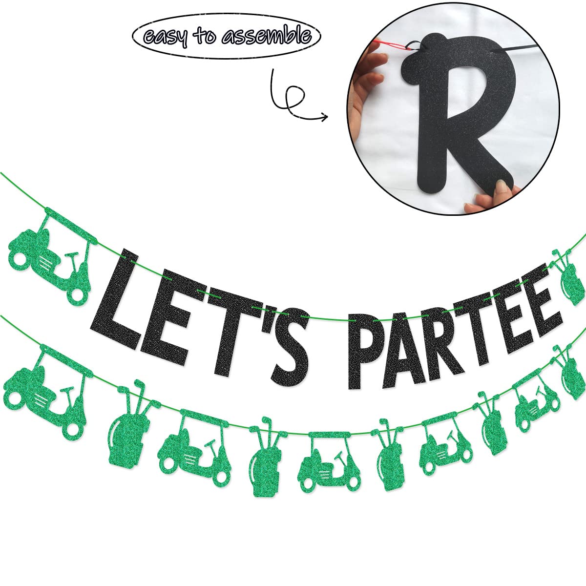 Let's Partee Golf Themed Banner for Golf Party Golf Birthday Party Decorations