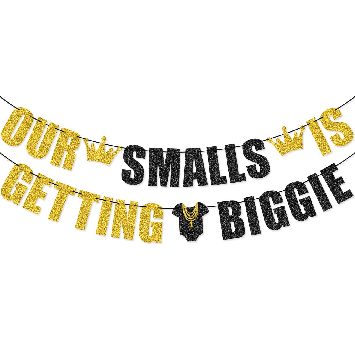 Our Smalls is Getting Biggie Banner for Hip Hop First Birthday The Big One 1st Birthday Party Decorations