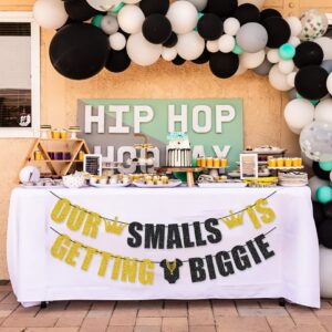 Our Smalls is Getting Biggie Banner for Hip Hop First Birthday The Big One 1st Birthday Party Decorations