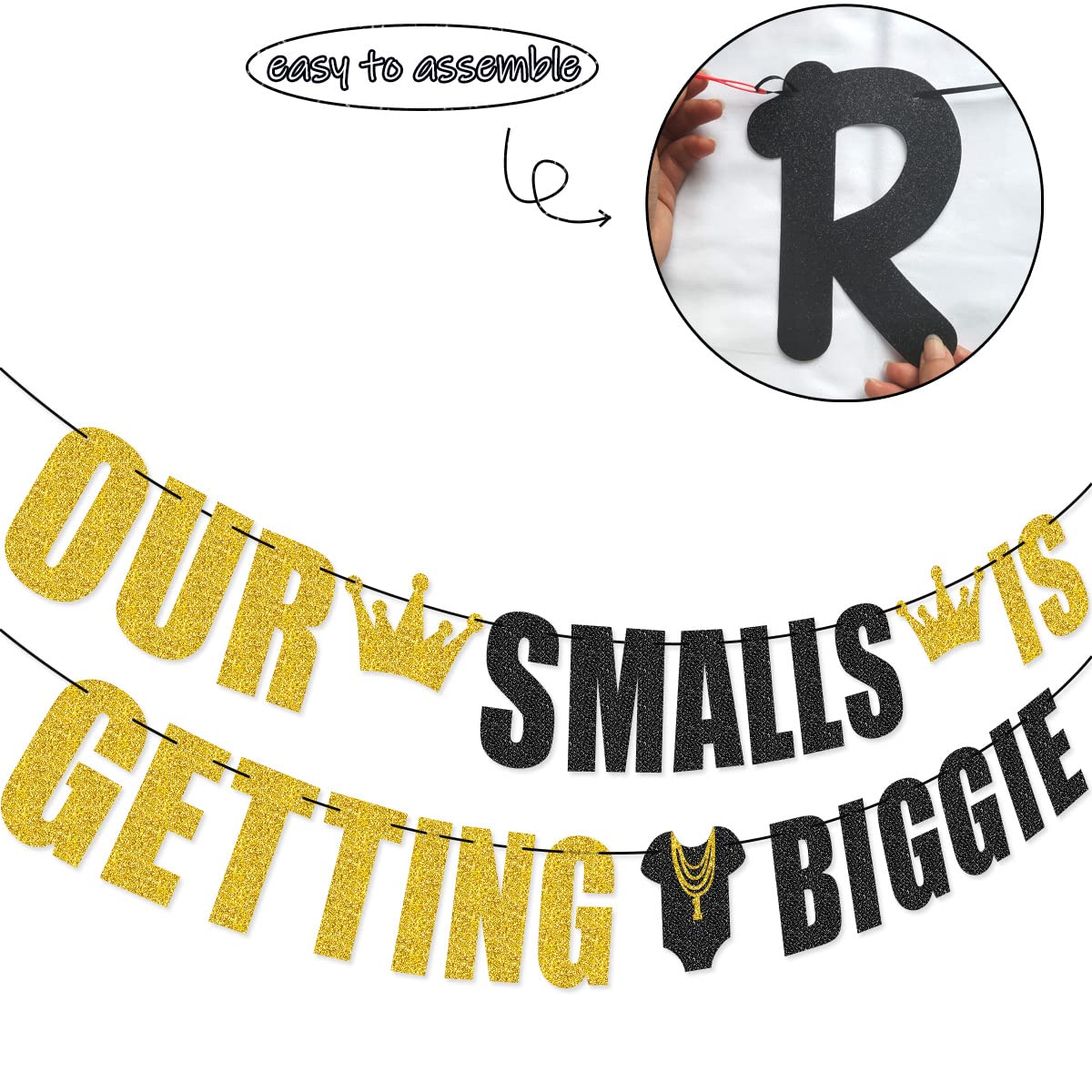 Our Smalls is Getting Biggie Banner for Hip Hop First Birthday The Big One 1st Birthday Party Decorations